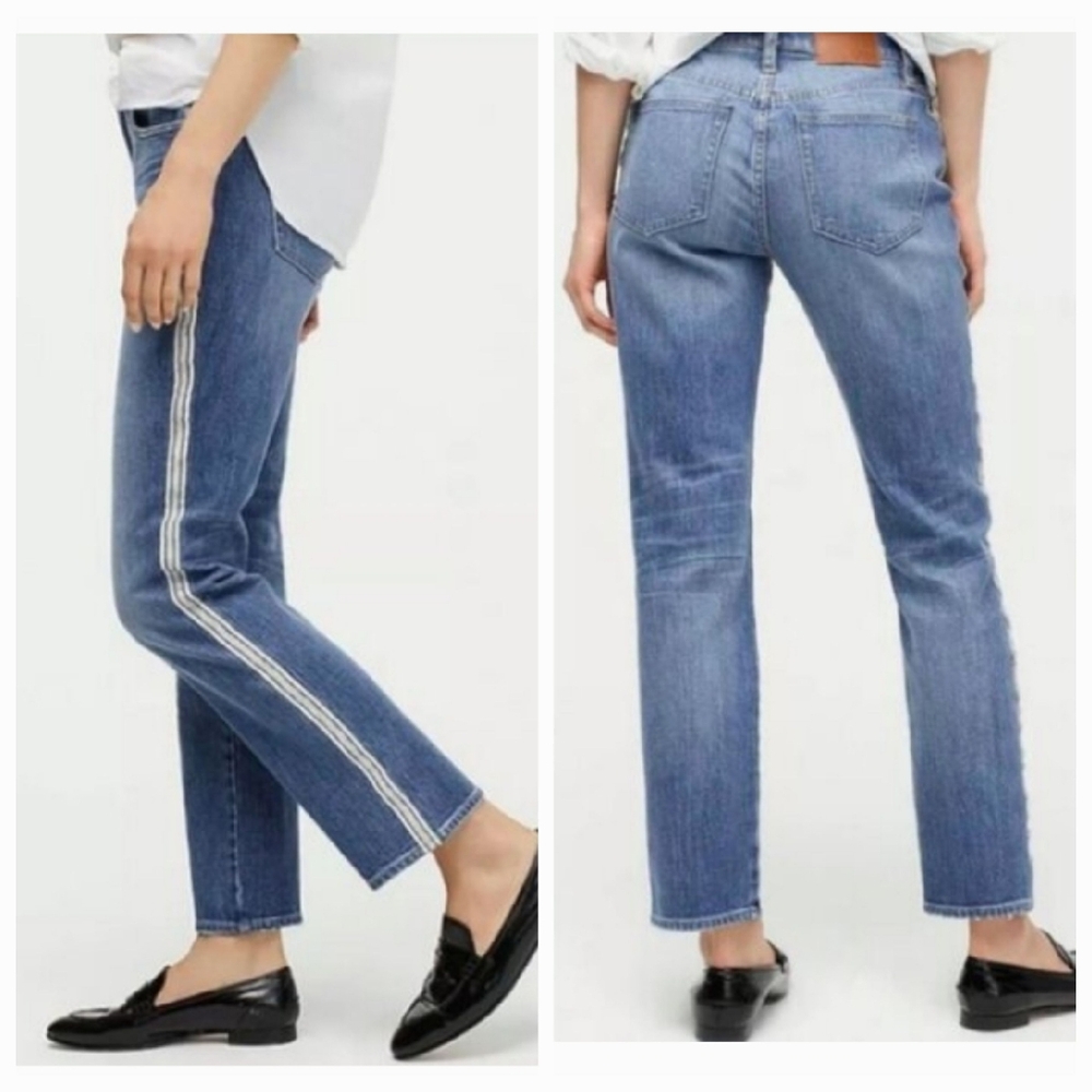 J. Crew Slim Boyfriend Tuxedo Stripe Jeans Size 29T